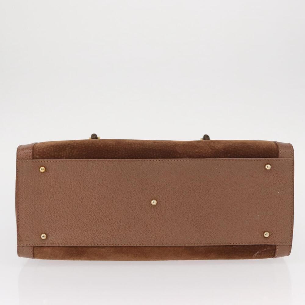 GUCCI Bamboo Hand Bag Suede Brown Gold 002 1186 2060 Auth 155190 - Picture 5 of 16